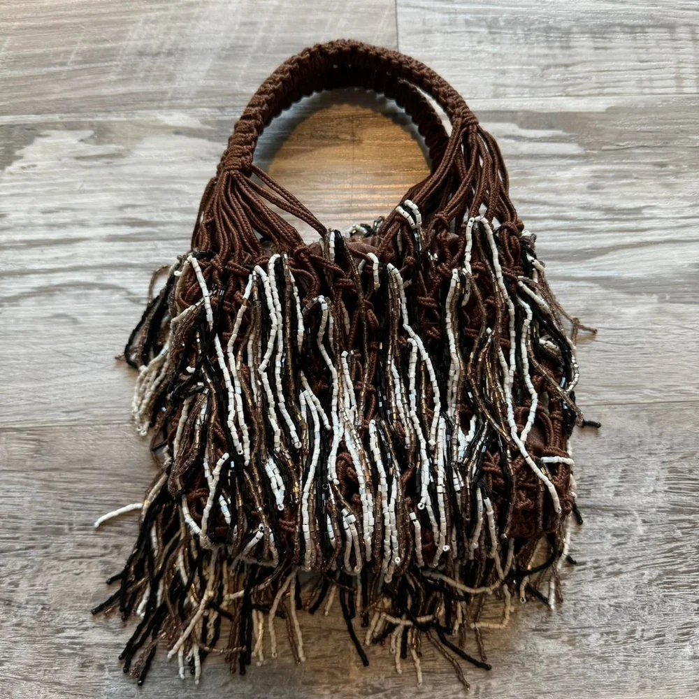 ZARA BRAND NEW WITH TAG- BEADED MINI BUCKET BAG